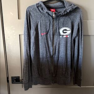 Nike Dark Gray Zip-Up Hoodie with Georgia Logo